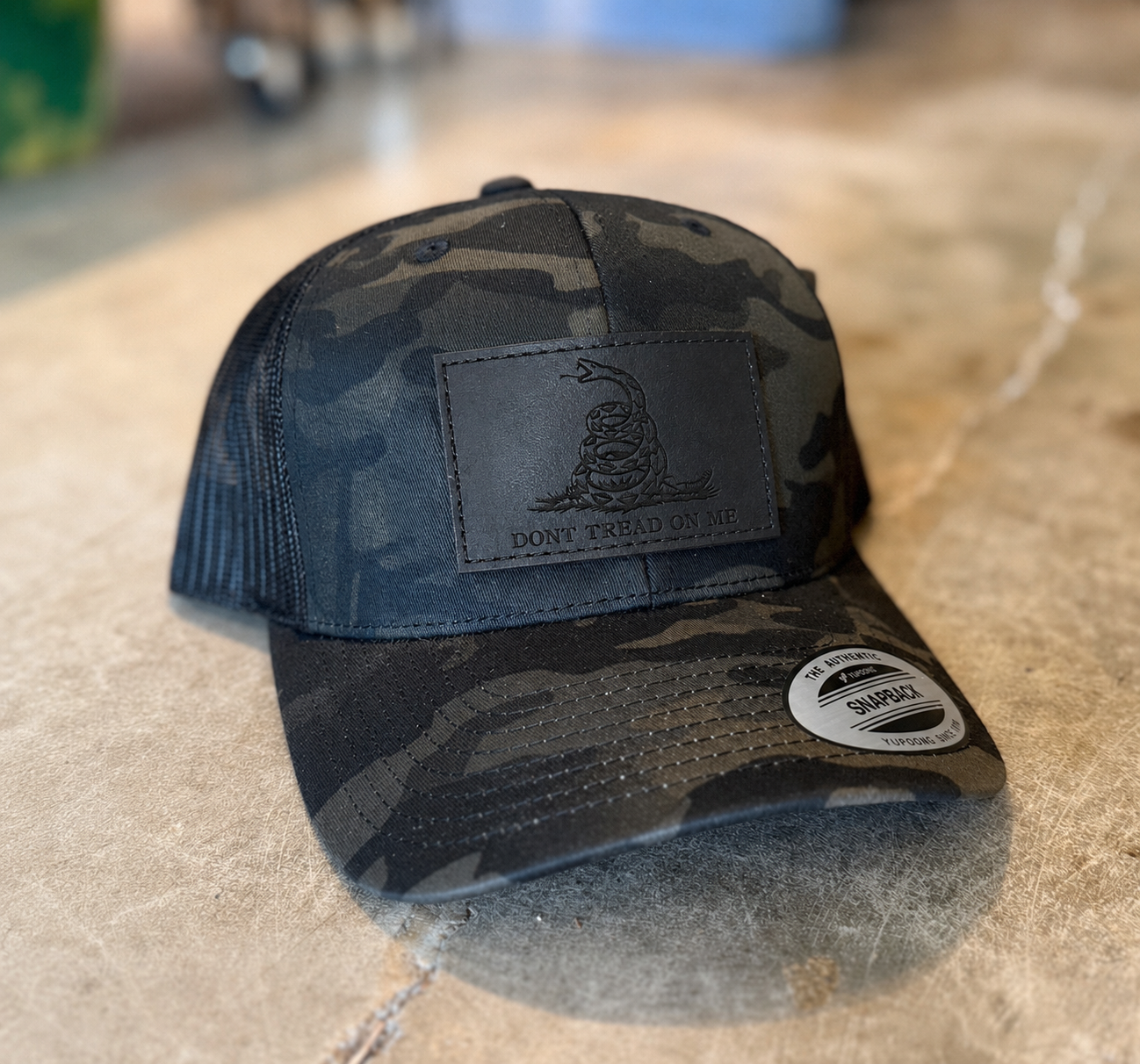 Trucker Hat- Gadsden Flag - Multicam Black