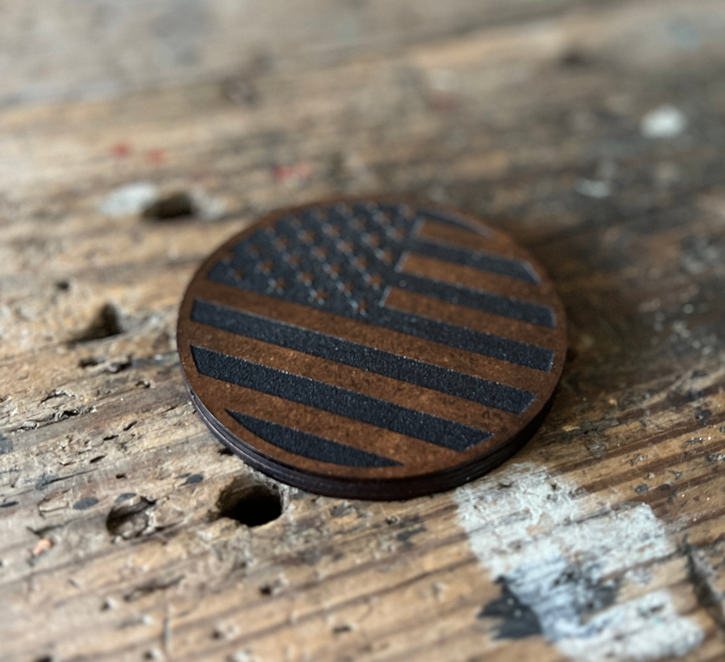 American Flag Leather Coasters