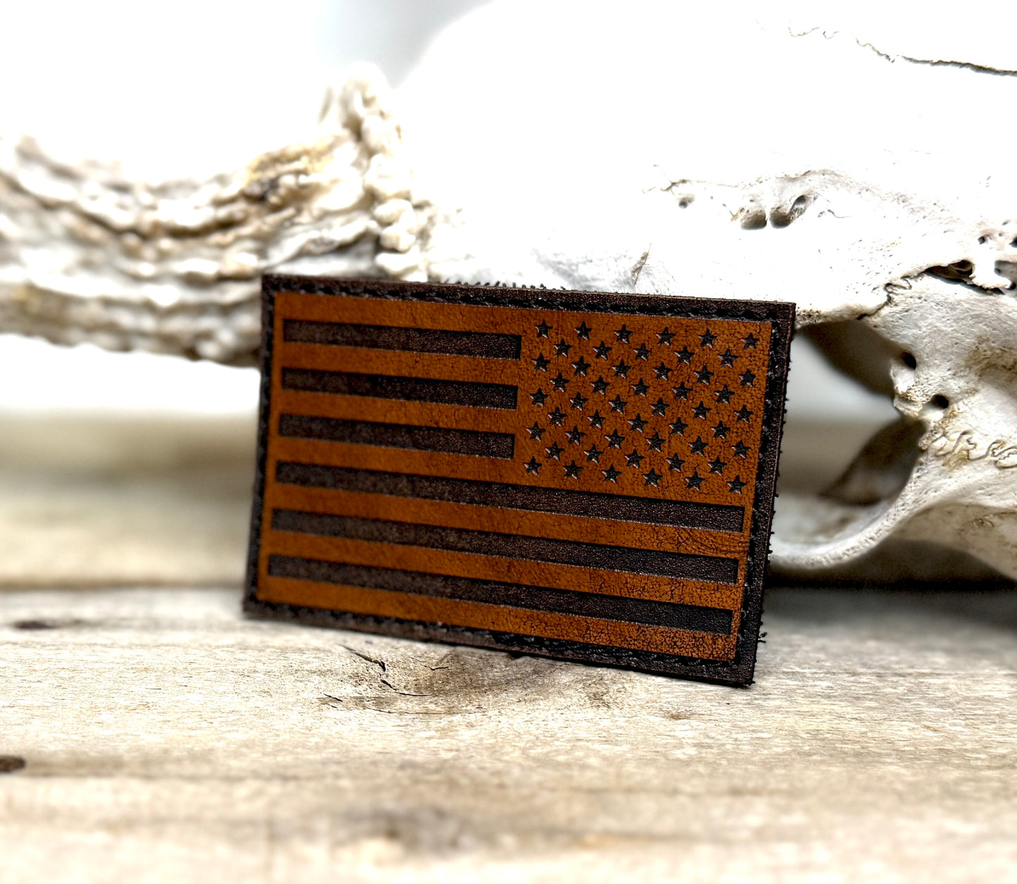 Patch- Reverse American Flag leather tactical patch