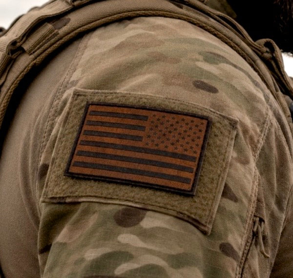 Patch- Reverse American Flag leather tactical patch