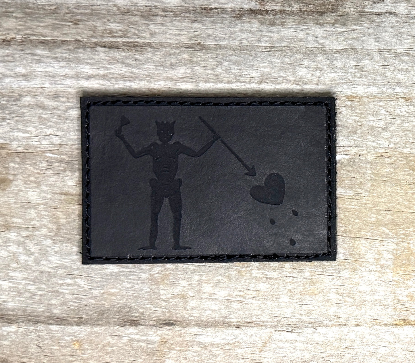 Patch- Blackbeard Flag leather morale patch