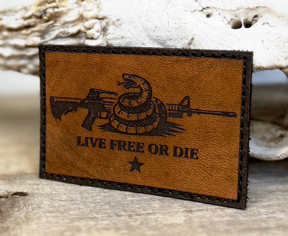 Patch- Live Free Or Die leather morale patch