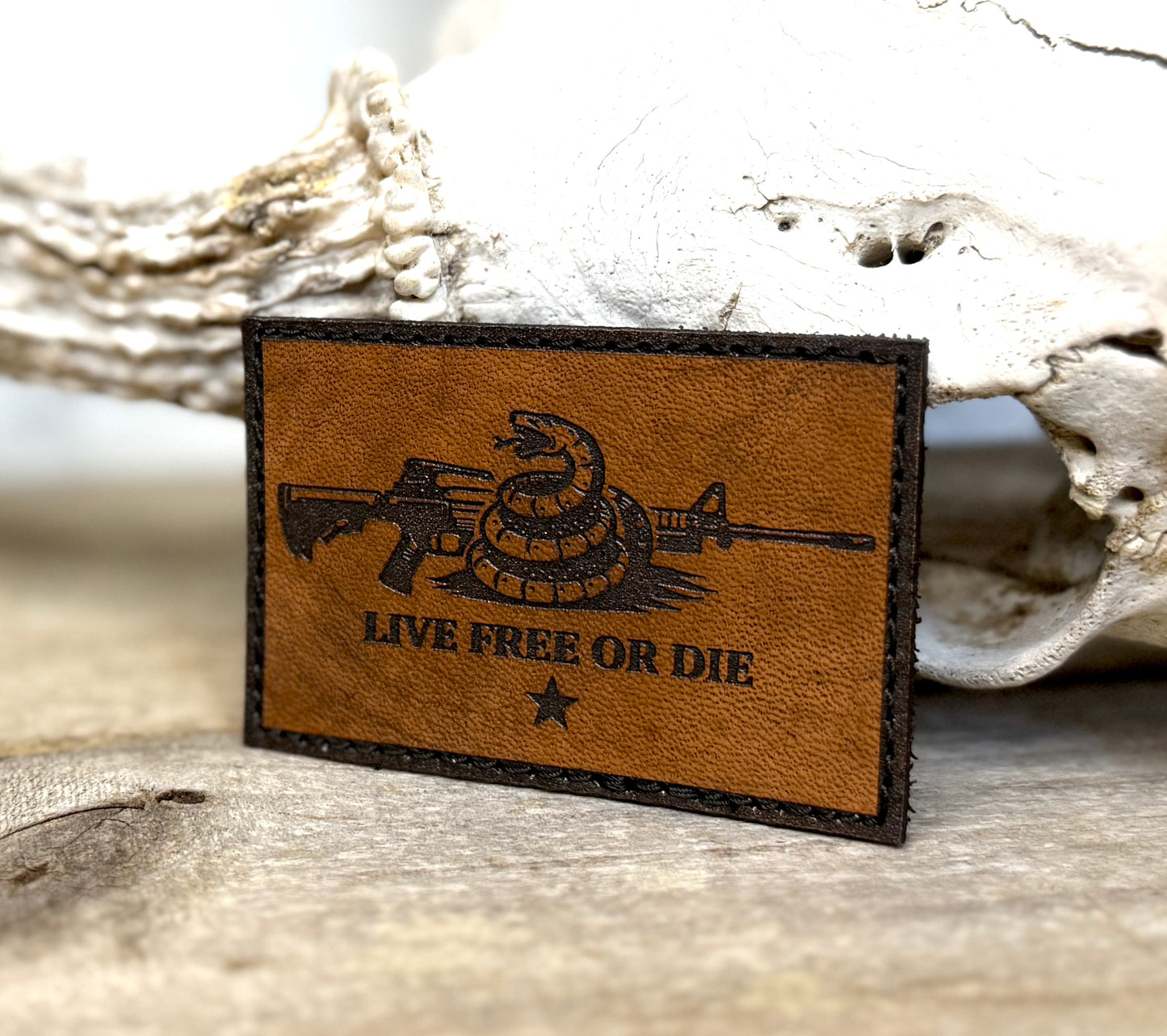 Patch- Live Free Or Die leather morale patch