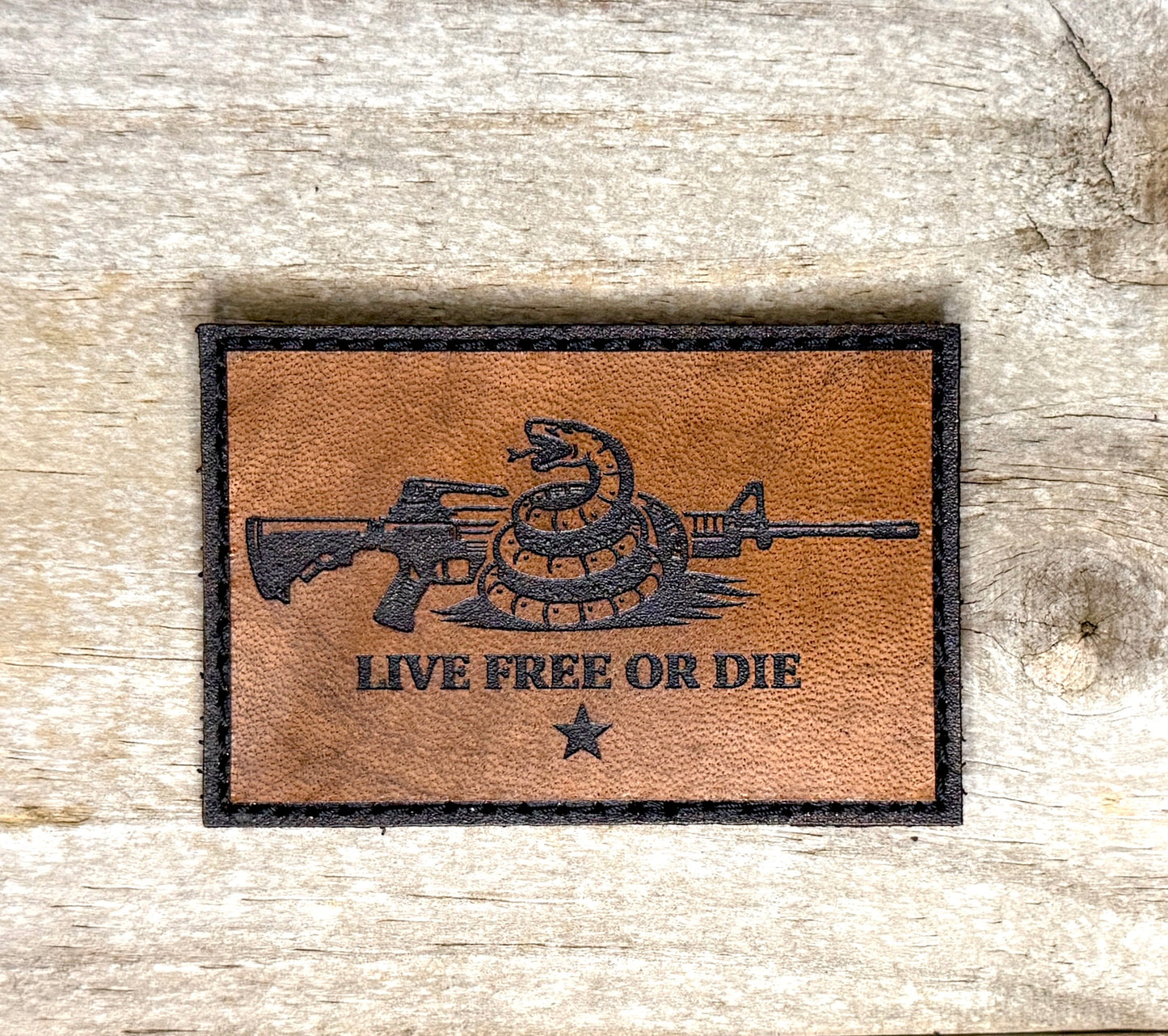 Patch- Live Free Or Die leather morale patch