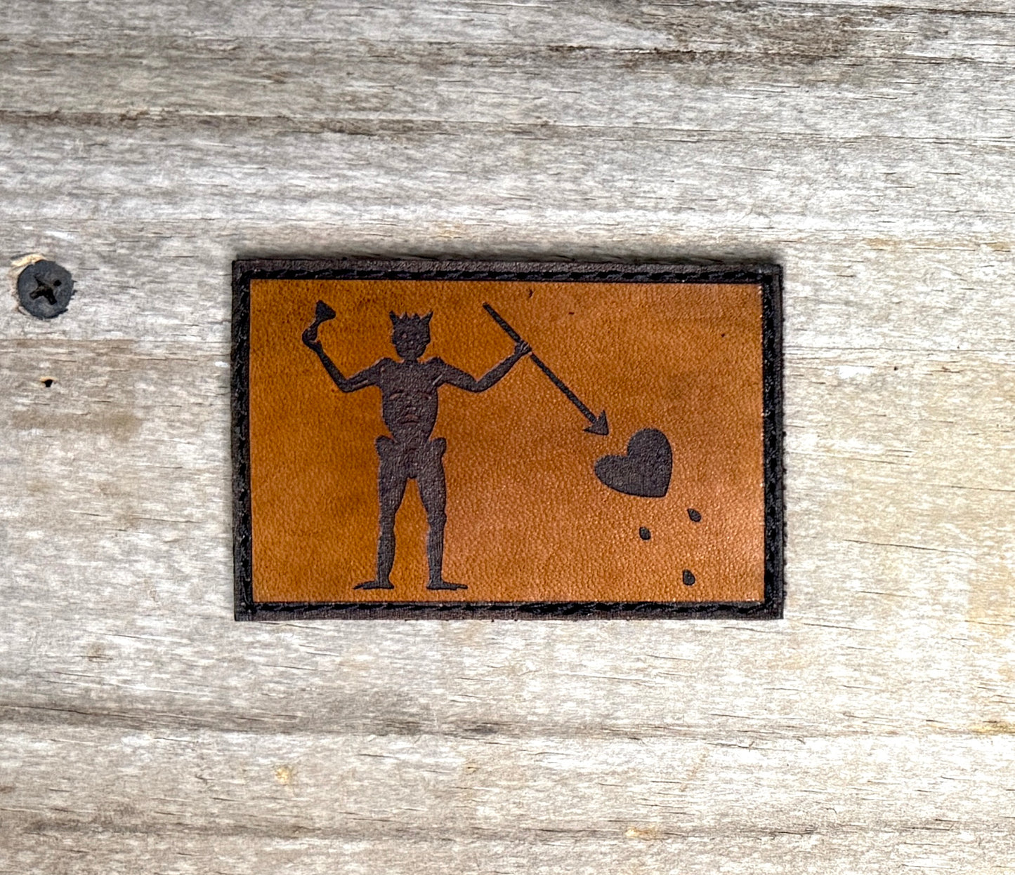 Patch- Blackbeard Flag leather morale patch