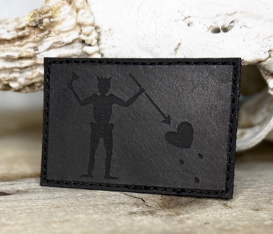 Patch- Blackbeard Flag leather morale patch