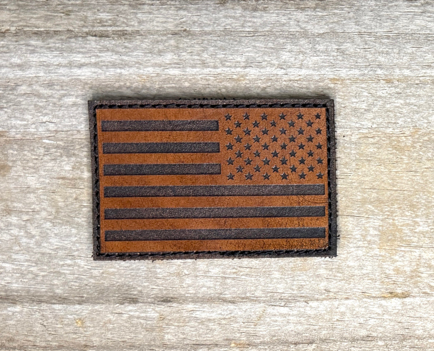 Patch- Reverse American Flag leather tactical patch