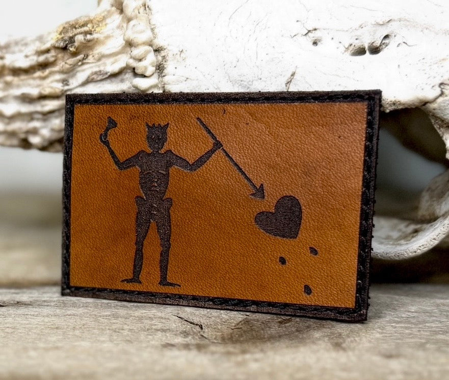Patch- Blackbeard Flag leather morale patch