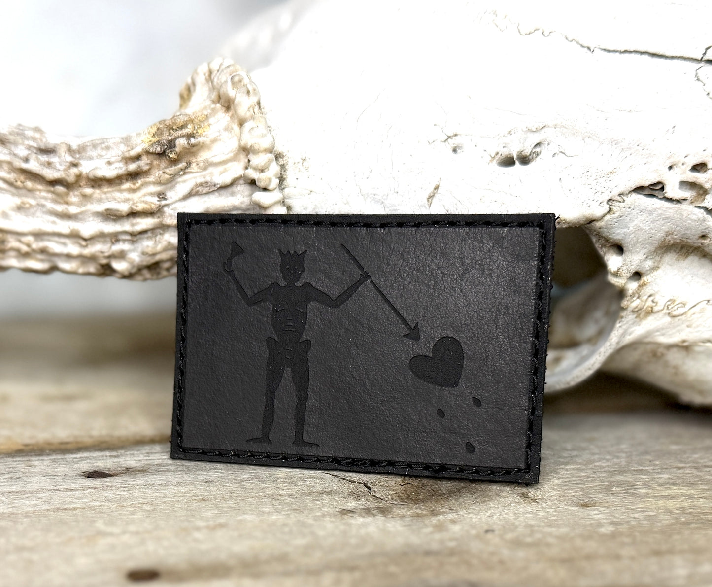 Patch- Blackbeard Flag leather morale patch