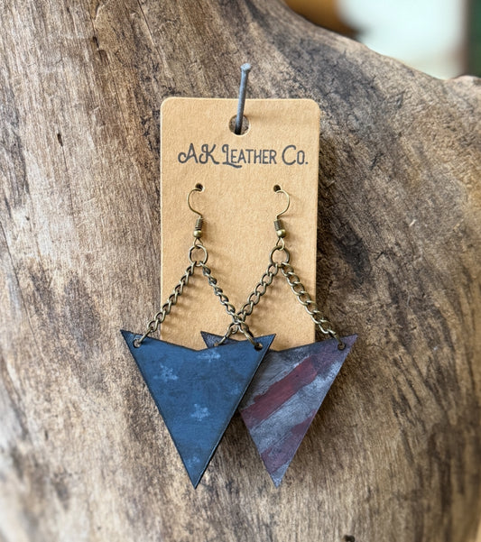 Earrings- Hand-painted American Flag