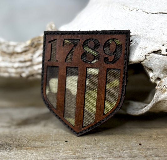 1789 leather and multicam patch
