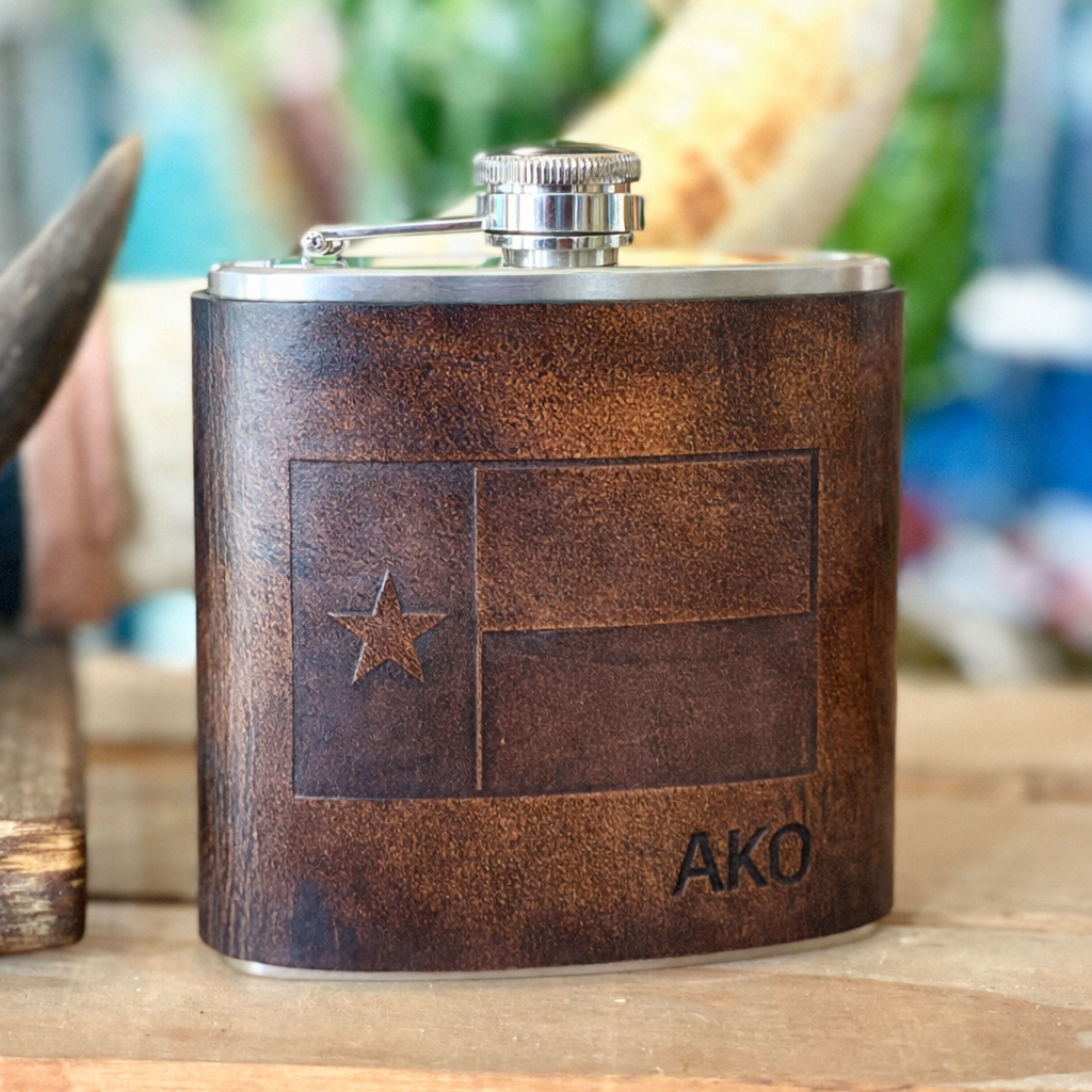 Flask- Texas flag, personalized
